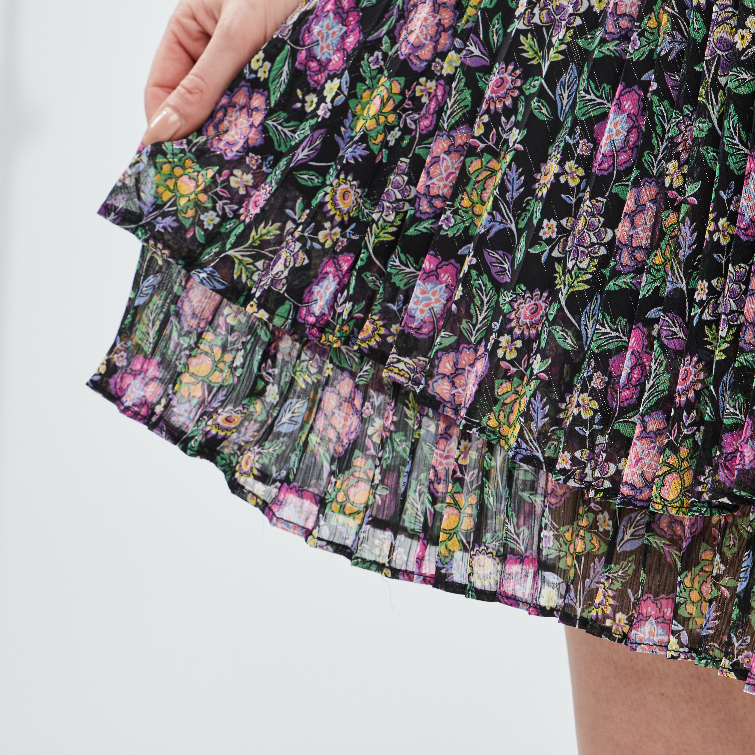 Jupe droite plissée multicolore femme | La Halle