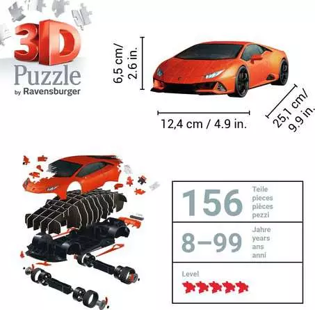 3D Puzzle Lamborghini Huracán EVO - Arancio