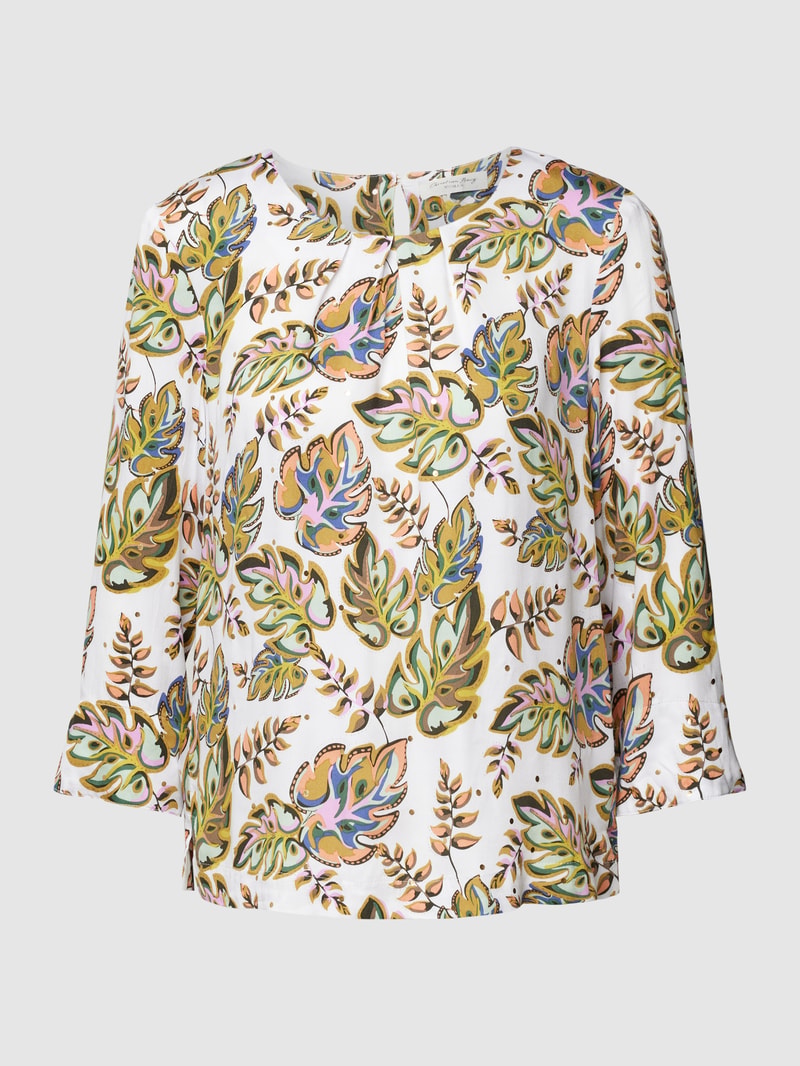 Blusenshirt mit floralem Muster Modell 'Laila' in offwhite