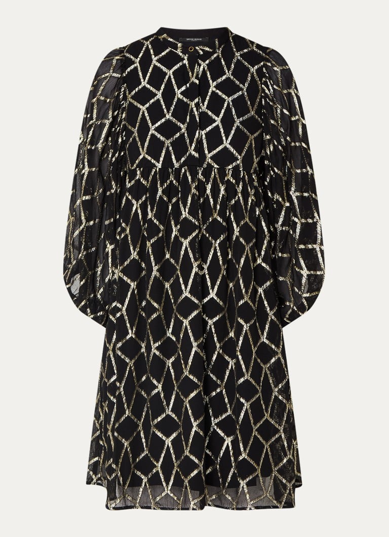 Vestido camisero corto Sarina de Bruuns Bazaar con estampado y lúrex.