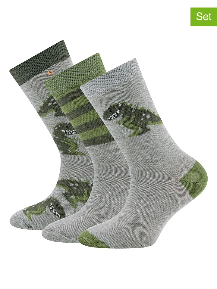 ewers 3er-Set: Socken in Grün/ Grau günstig kaufen
