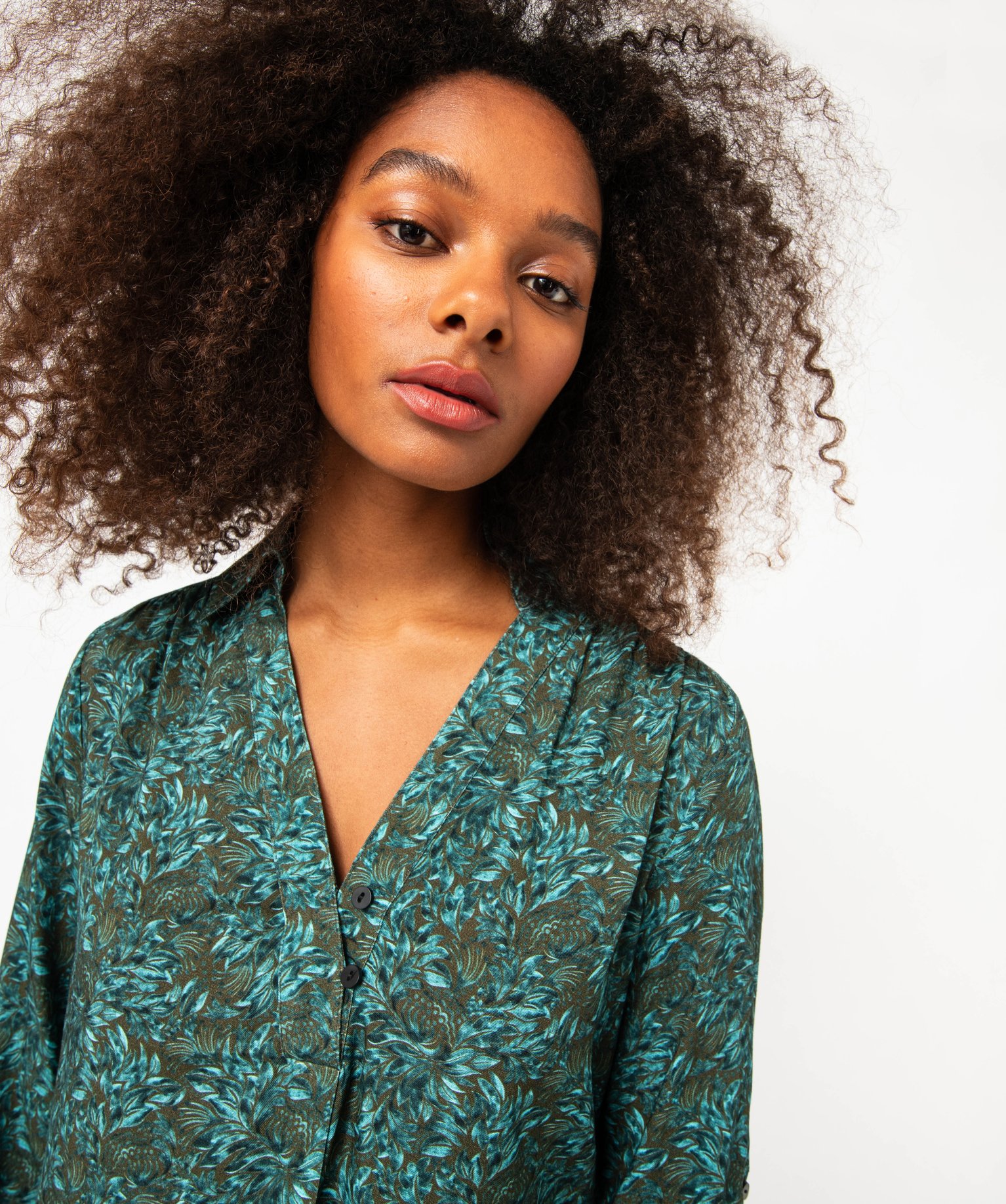 Chemise imprimée à manches longues femme imprime | GEMO
