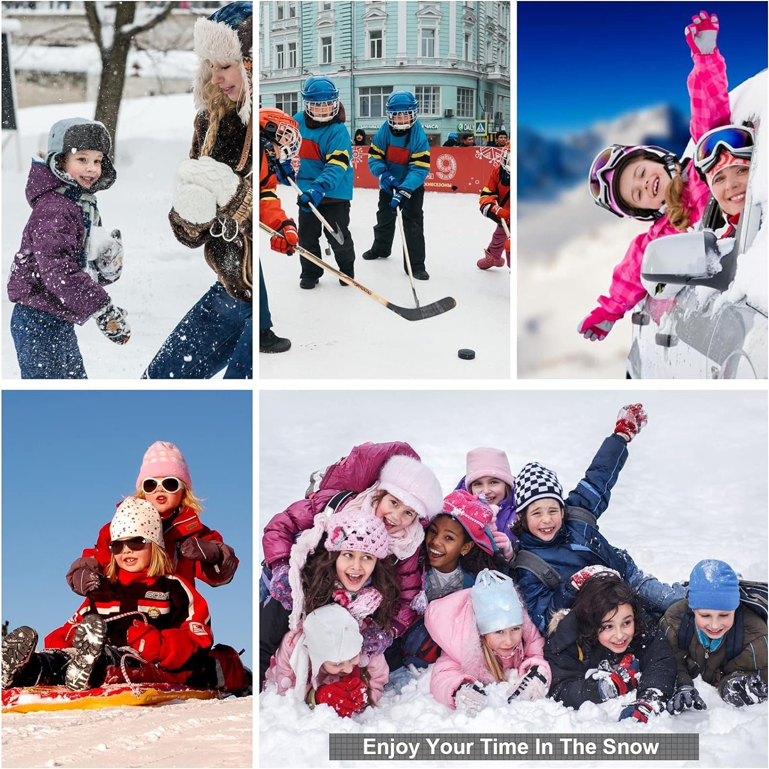 megadot Schneehose Kinder Softshellhose Schneehose Gefüttert Cargohose Outdoorhose Wasserdicht Thermohose Jungen Mädchen Winter Wanderhose