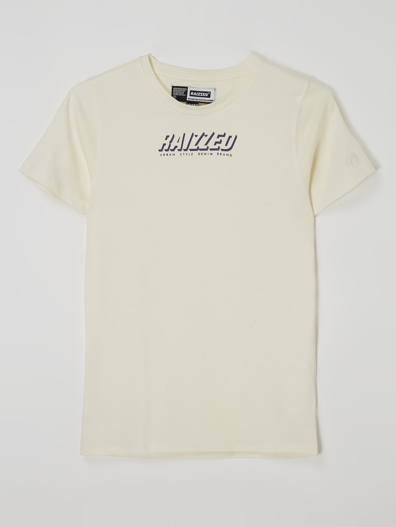 T-Shirt mit Rundhalsausschnitt Modell 'Huron' in sand