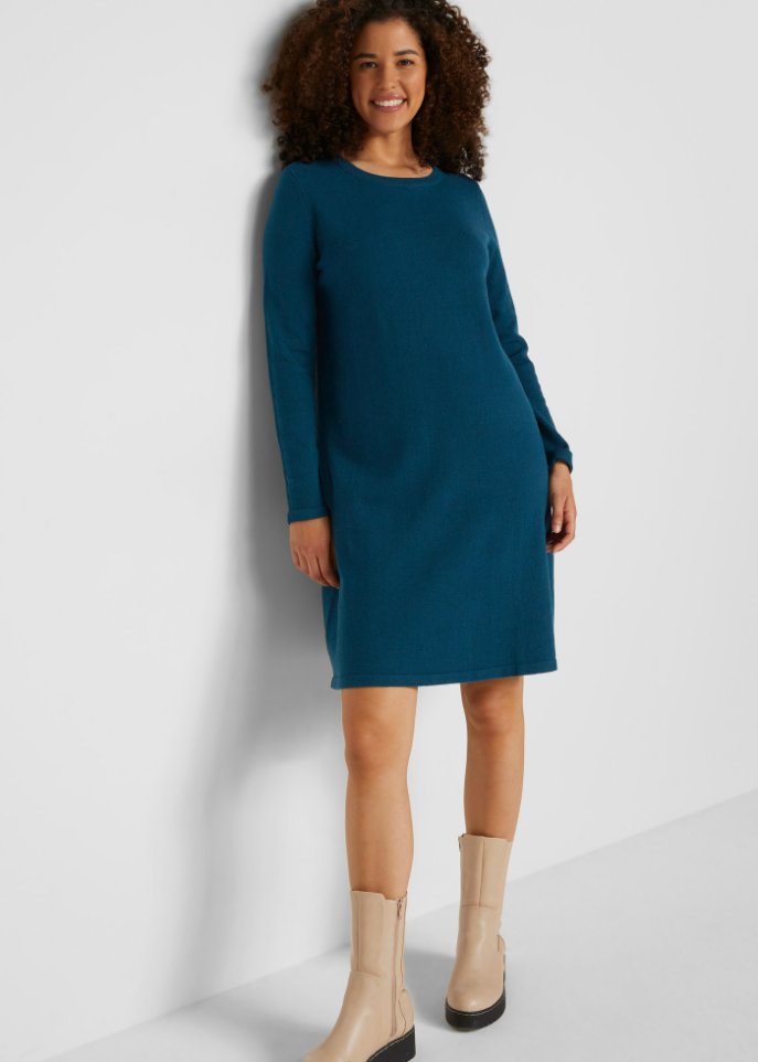 Basic Strickkleid mit recycelter Baumwolle