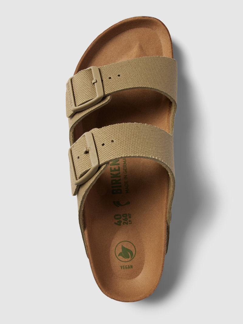 Sandalen mit Dornschließen in metallic Modell 'Arizona' in khaki