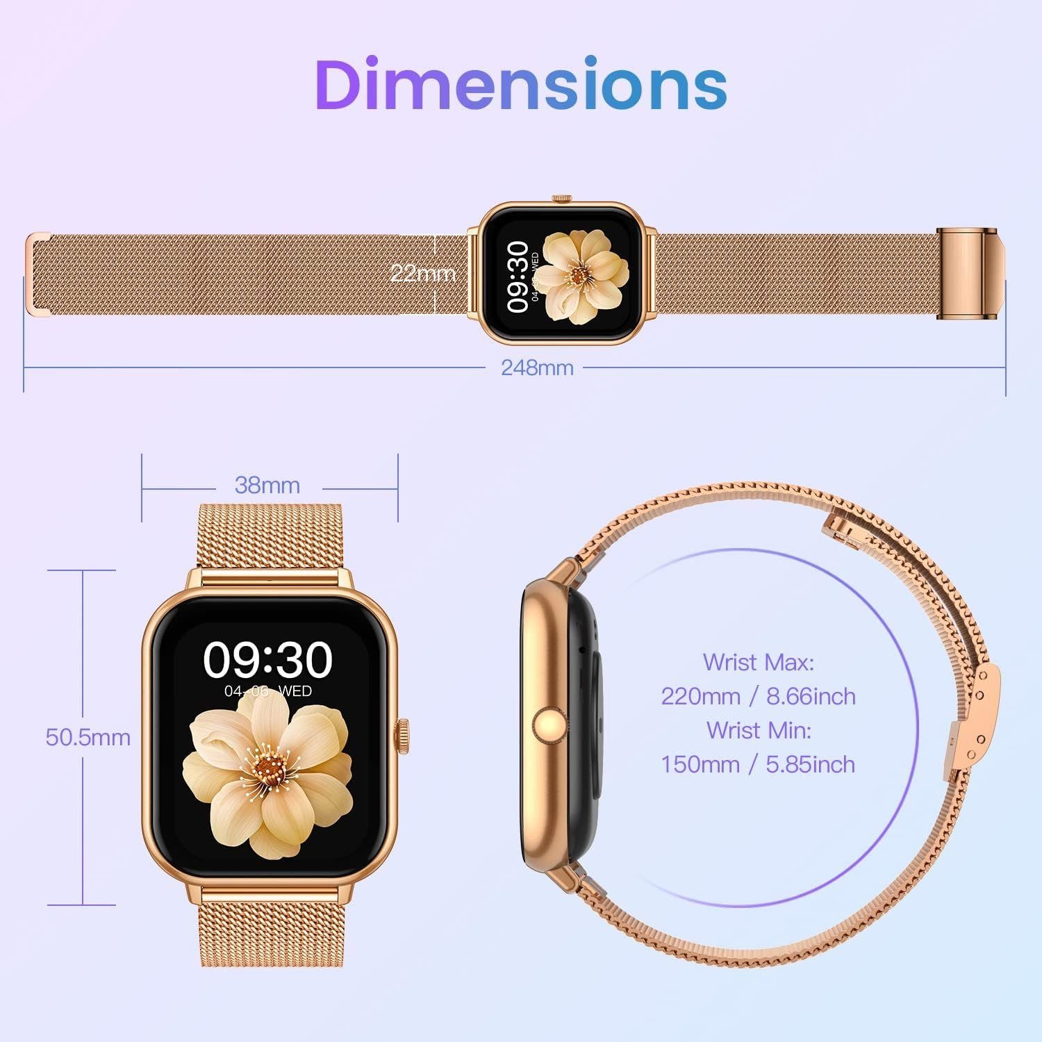 Mutoy Smartwatch, Damen Herren Smartwatch, Fitness Tracker Uhr Smartwatch (Fitnessuhr mit Telefonfunktion 1,69