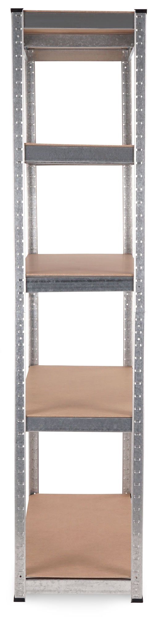 Stagecaptain Schwerlastregal Lagerregal - 5 variabel montierbare Böden - auch als Werkbank umbaubar, 4er Spar-Set 4-tlg., Tragkraft pro Boden: 175 kg, gesamt 875 kg