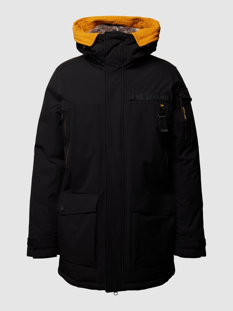 Parka mit verdecktem Reißverschluss Modell 'ICE PILOT 5.0' in schwarz