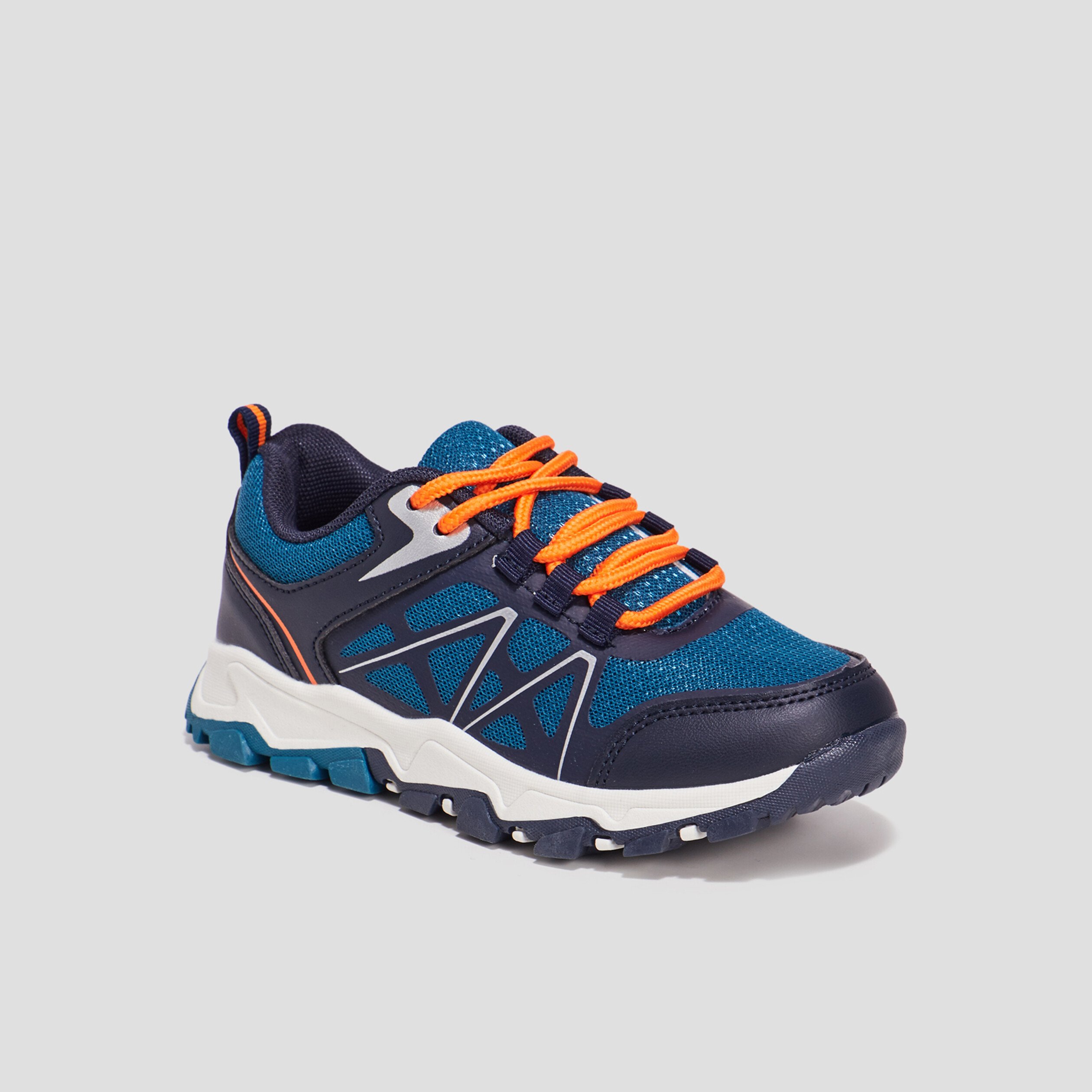 Baskets running à lacets Trappeur bleu garçon | La Halle