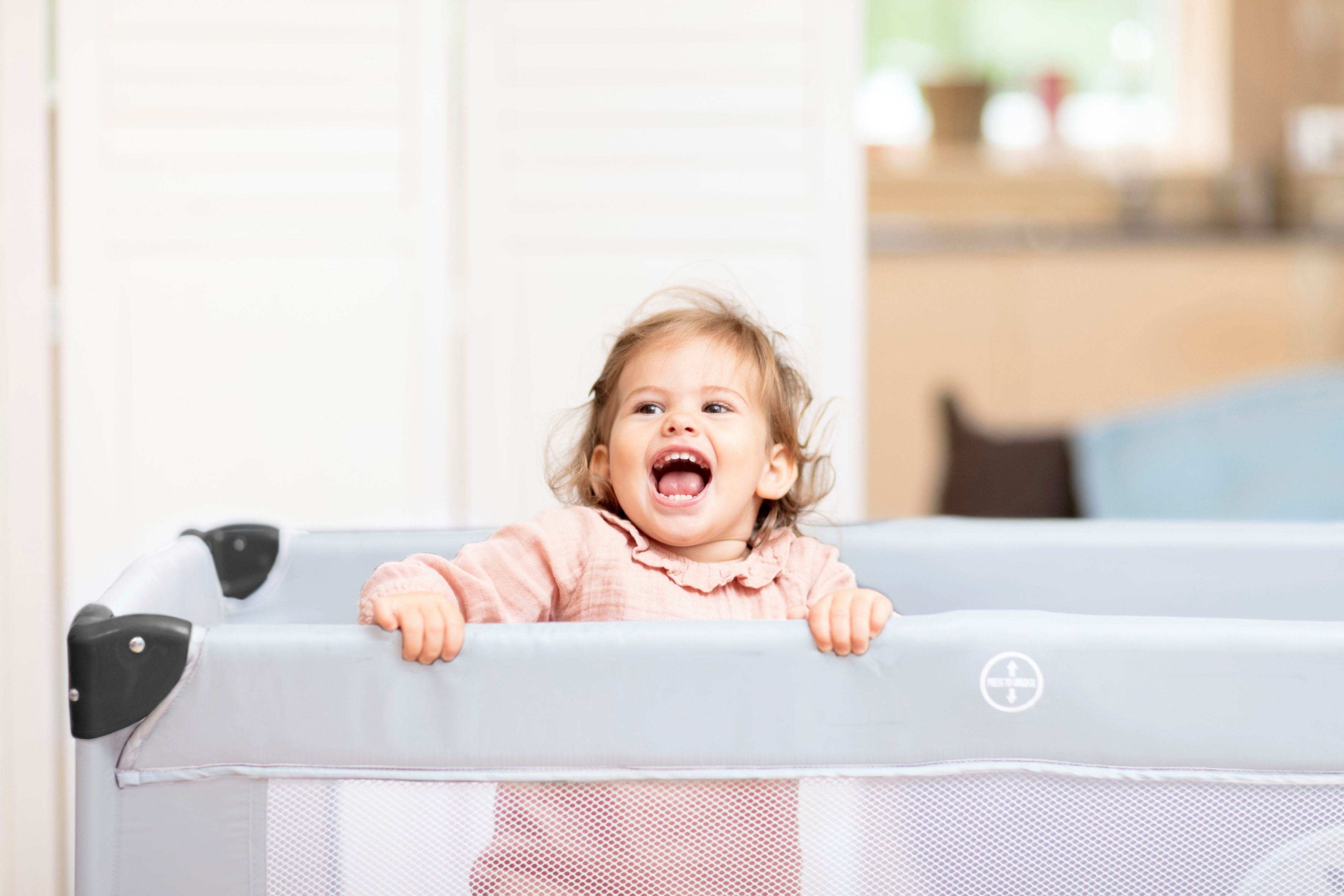 Fillikid Baby-Reisebett Nizza, steingrau, inkl. Transporttasche