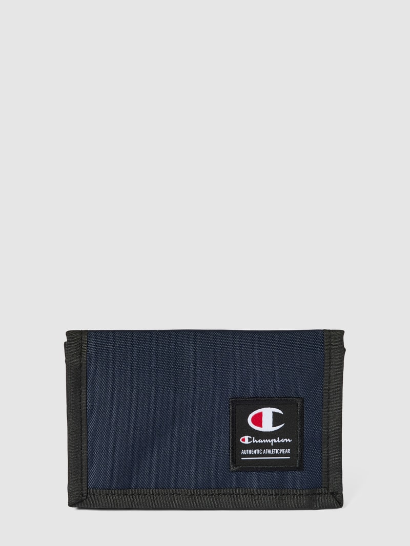 Portemonnaie mit Label-Patch in marineblau