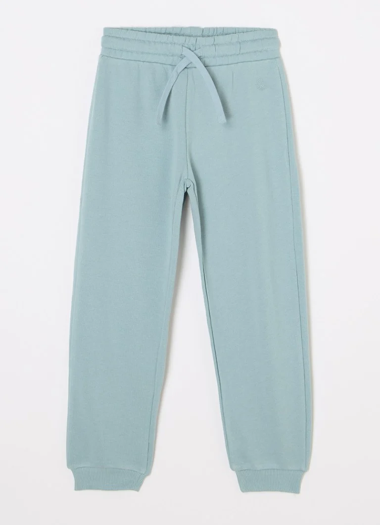 Pantaloni de trening Benetton conici cu logo brodat.