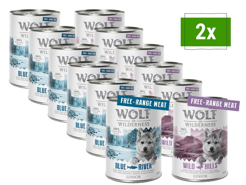 Sparpaket Wolf of Wilderness Freiland-Fleisch Junior 12 x 400 g