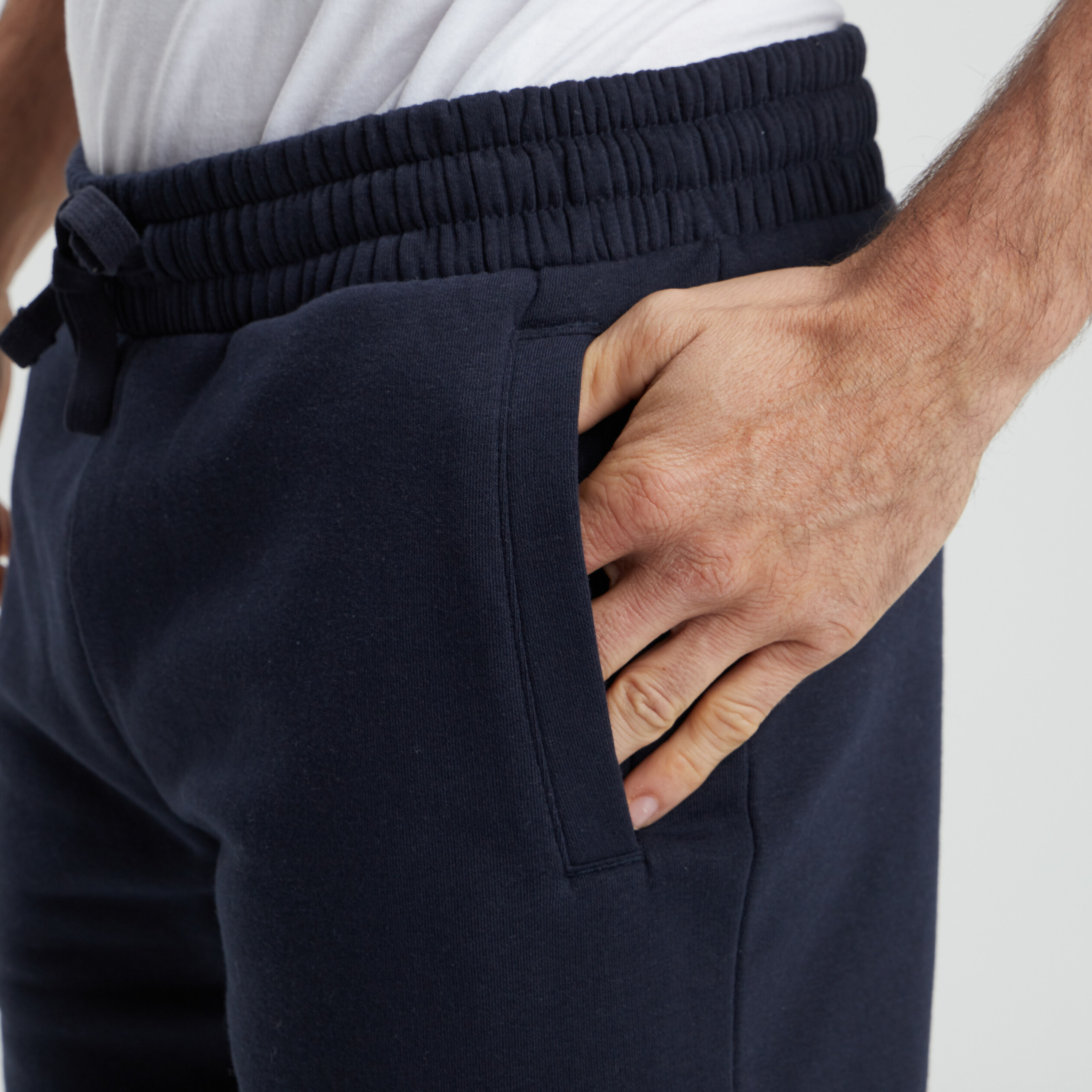 Short molletonné droit bleu marine homme | La Halle