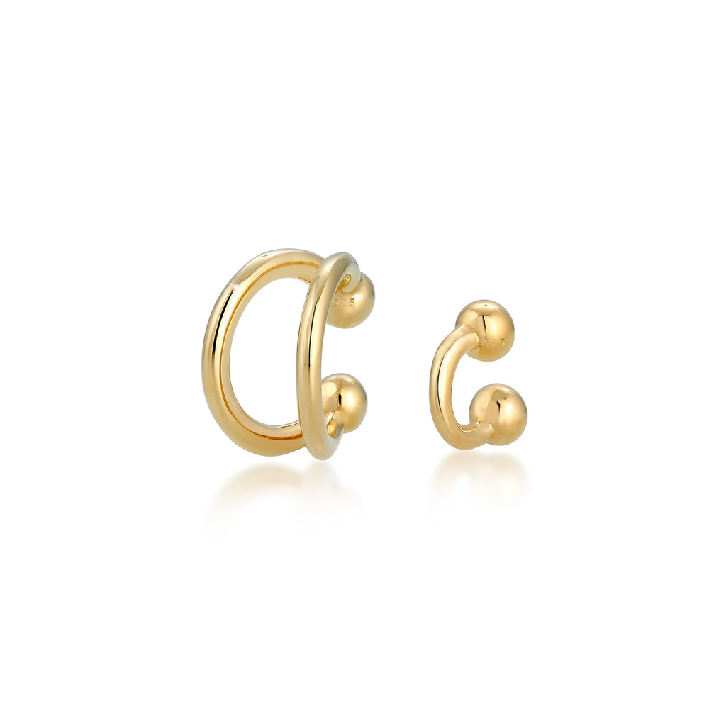 Elli Elli Boucles d'Oreilles Earcuff Set Basic Minimal Boucles d'Oreille Femme - (925/ Boucles d'oreilles