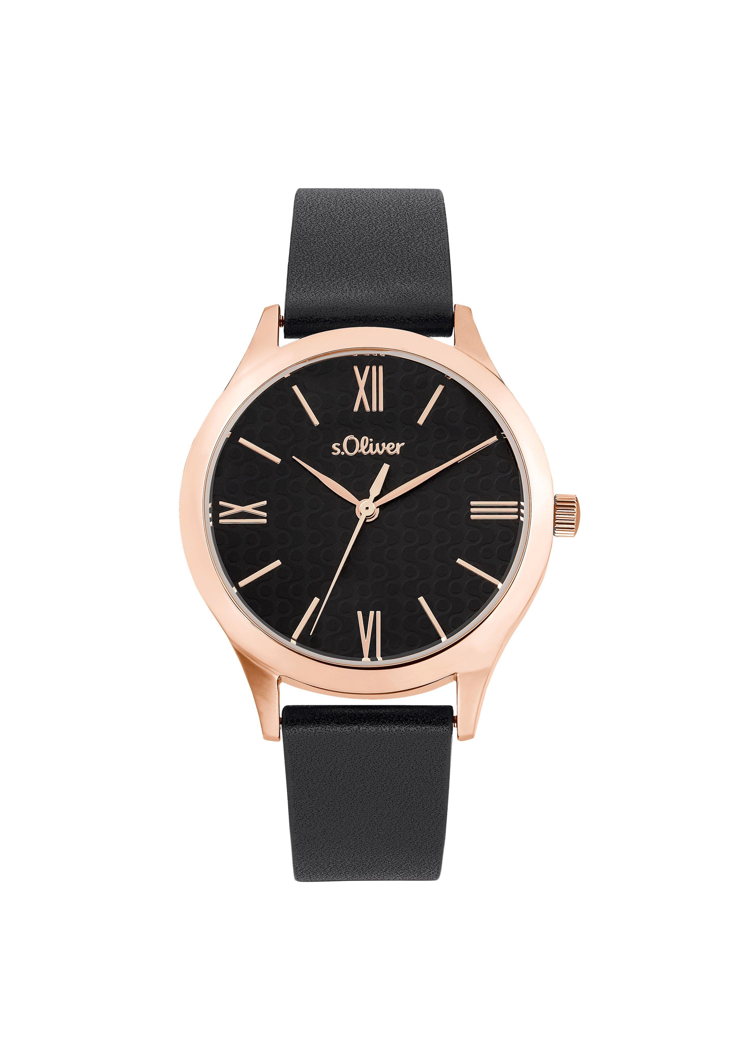 Edelstahluhr mit Lederband  6007945-44B0