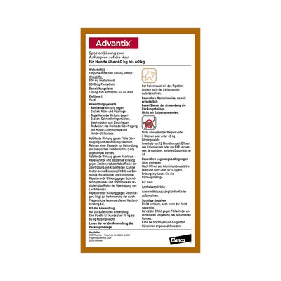 Advantix® 600 Spot-on für Hunde, von 40 bis 60 kg