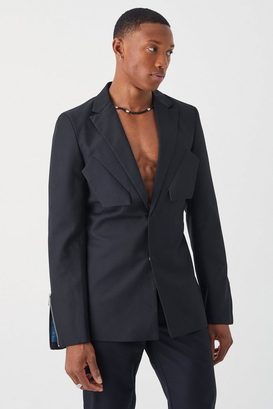 Skinny Blazer mit Reißverschlüssen