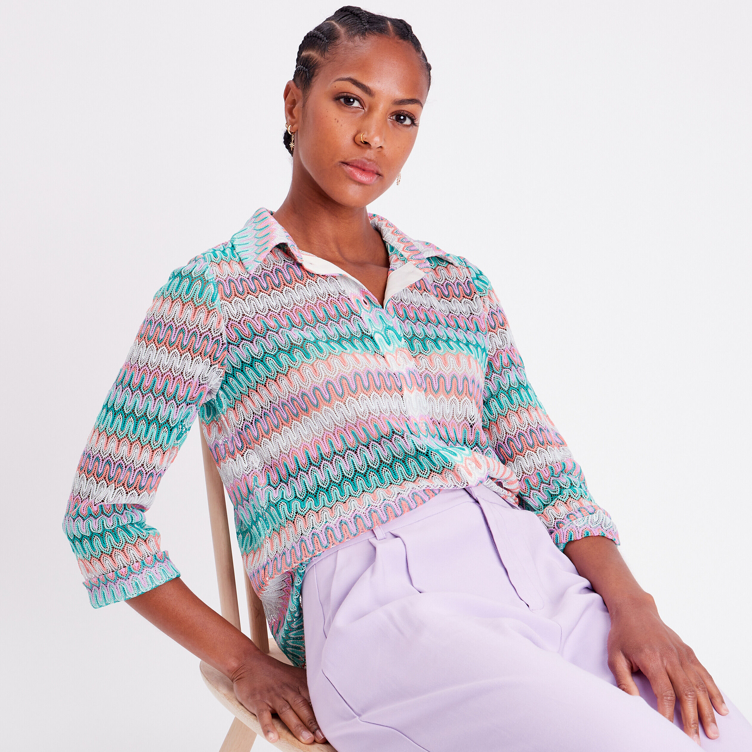 Chemise aspect crochet beige femme | Cache Cache