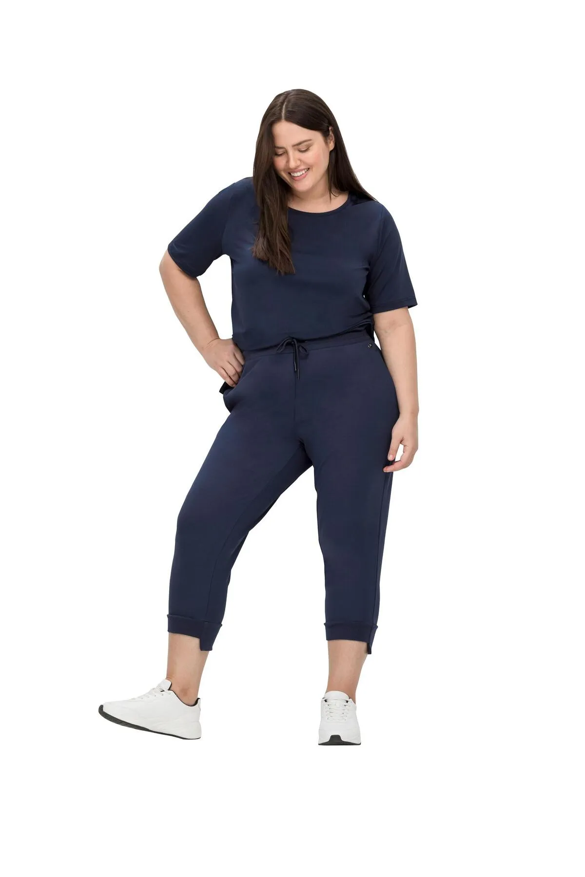 Sheego  Kurze Sporthose - Blau - Mittlerer Bund