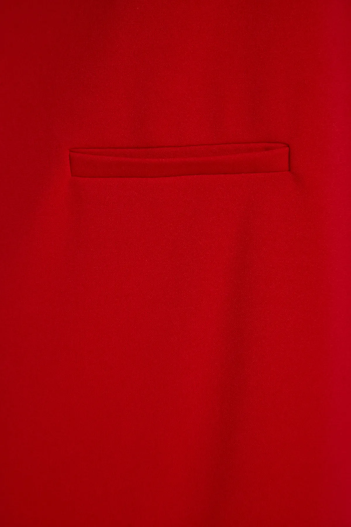 Trendyol Collection  Rotes, schickes Mini-Crêpe-Kleid mit offener Taille und Skater-Optik TWOSS23EL01802