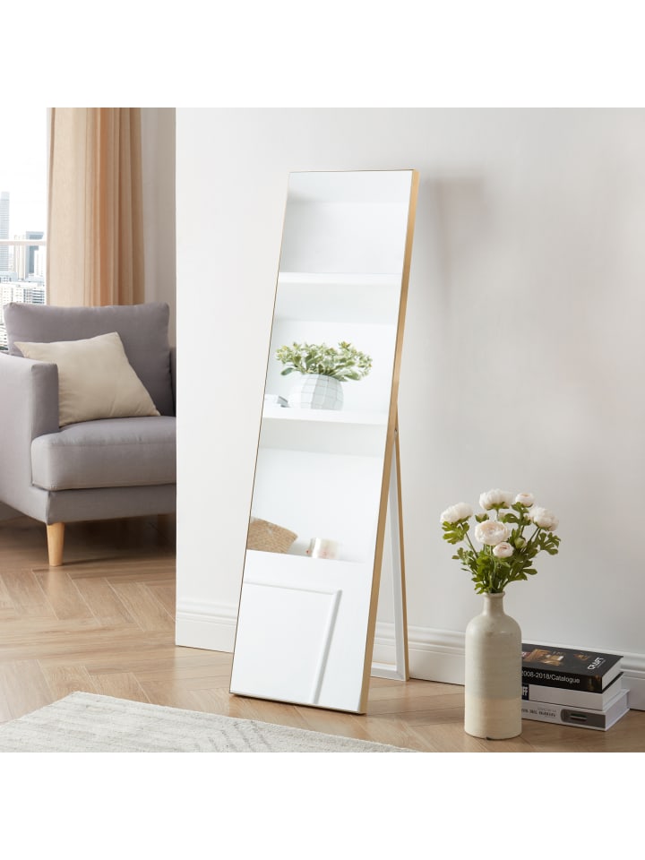 en.casa Standspiegel Barletta in Gold (H)150.6cm (B)35.6cm (T)2.7cm günstig kaufen onesize