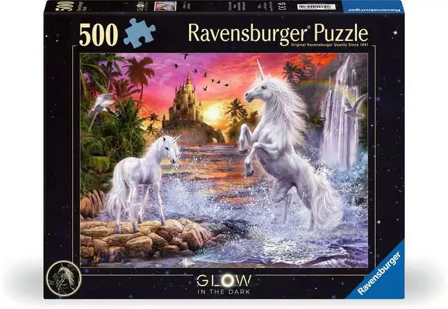 Puzzle 500 Teile - Einhörner am Fluss