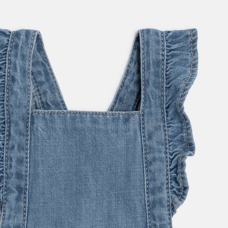 Robe tablier bébé fille en jean délavé bleue Catimini