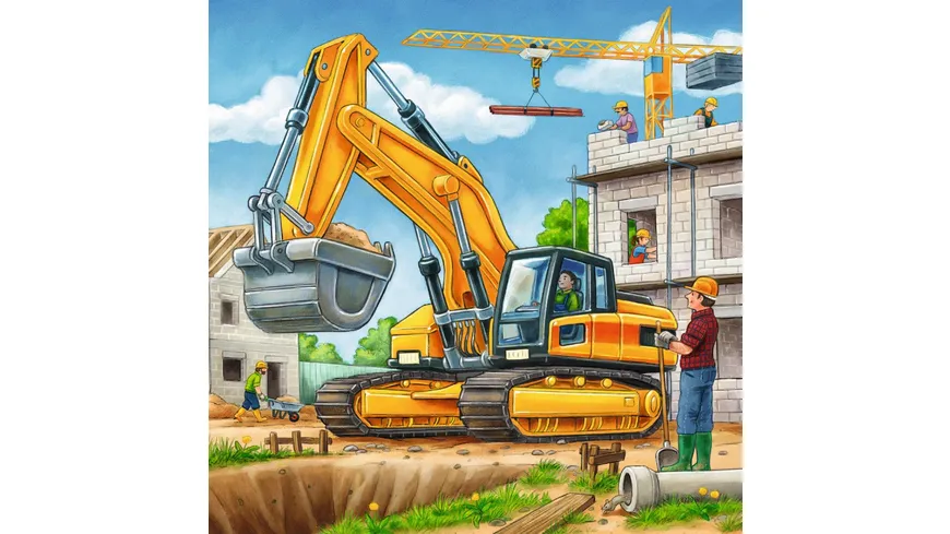 Ravensburger Puzzle - Große Baufahrzeuge, 3 x 49 Teile
