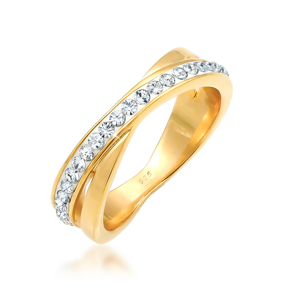Elli Elli Bague Femme d'Emballage Élégant avec Cristaux en Argent Sterling 925 Bague