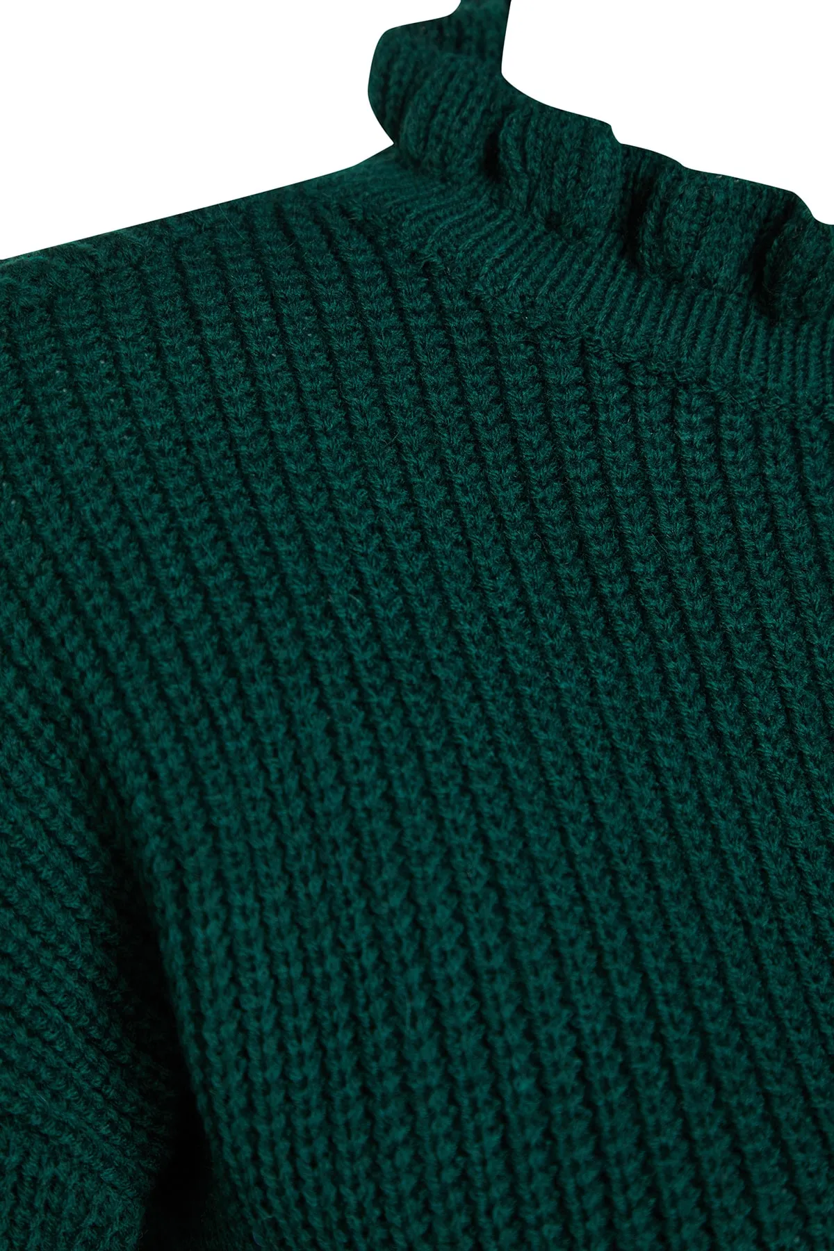 Trendyol Collection  Smaragdgrüner kurzer Strickpullover TWOAW22KZ0530
