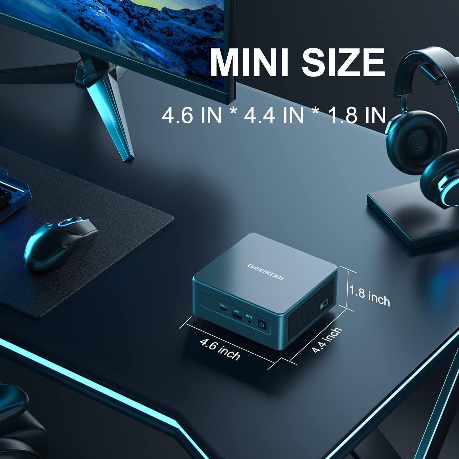 GEEKOM Mini-PC (Intel Core i7 11390H, Intel Iris Xe (unterstützt 8K), 32 GB RAM, 1000 GB SSD, 1000gb mini-pc ddr4 windows 11 pro mit 8k uhd usb4, wifi 6)