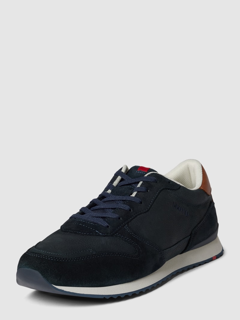 Sneaker aus echtem Leder Modell 'EDMOND' in marineblau