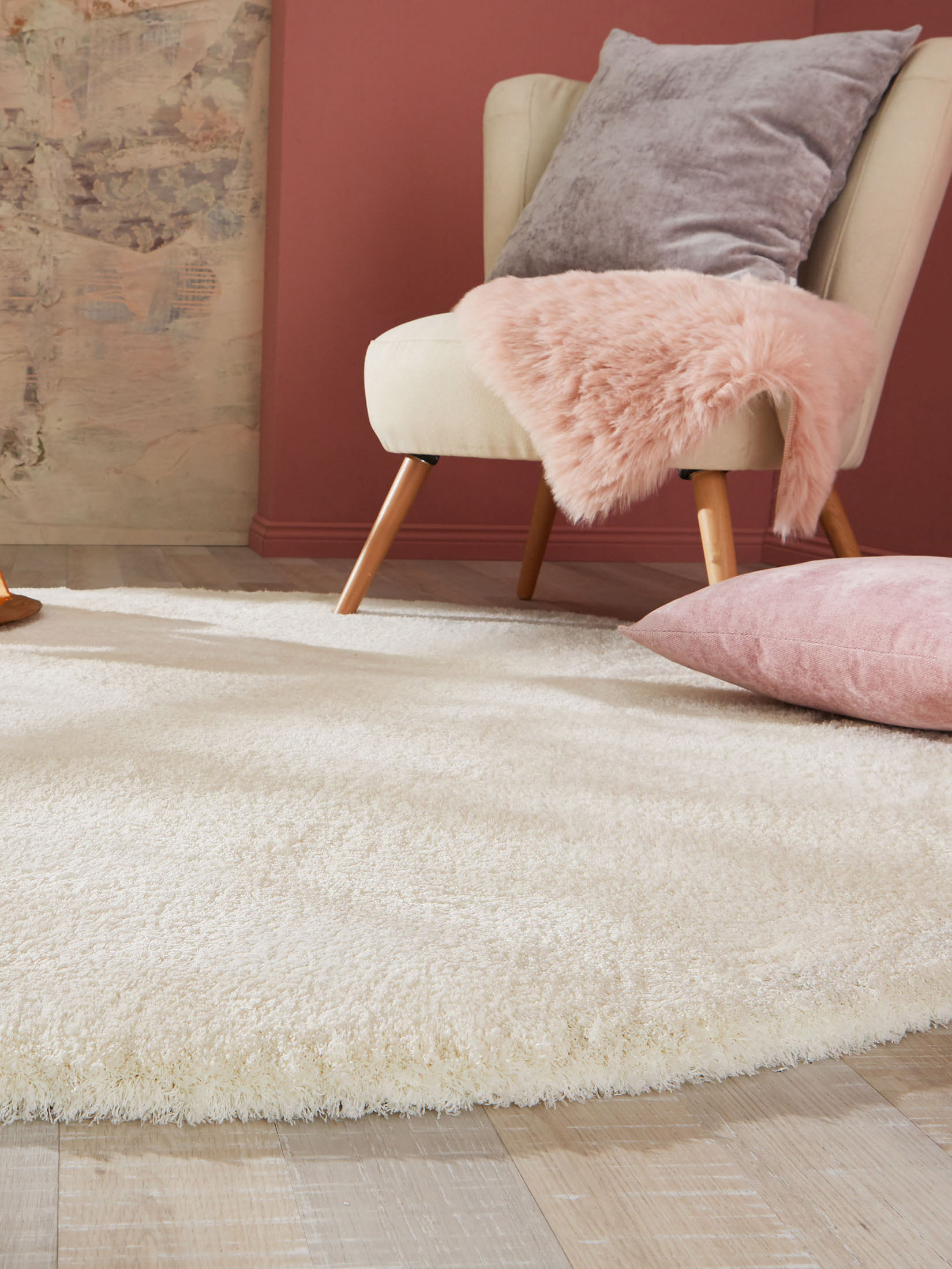 Tenderness Hochflor-Teppich, Schnee