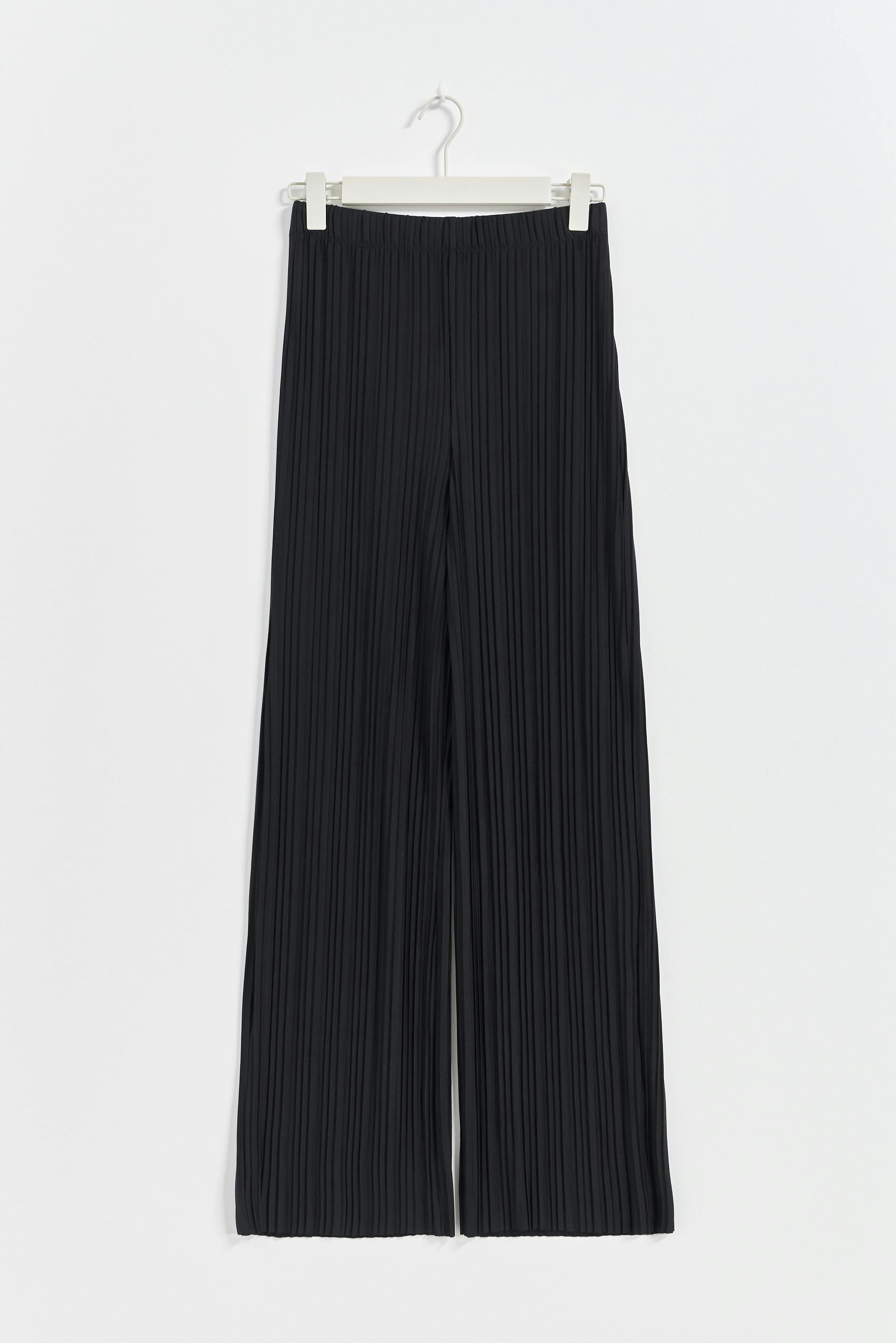 Jersey plisse trousers