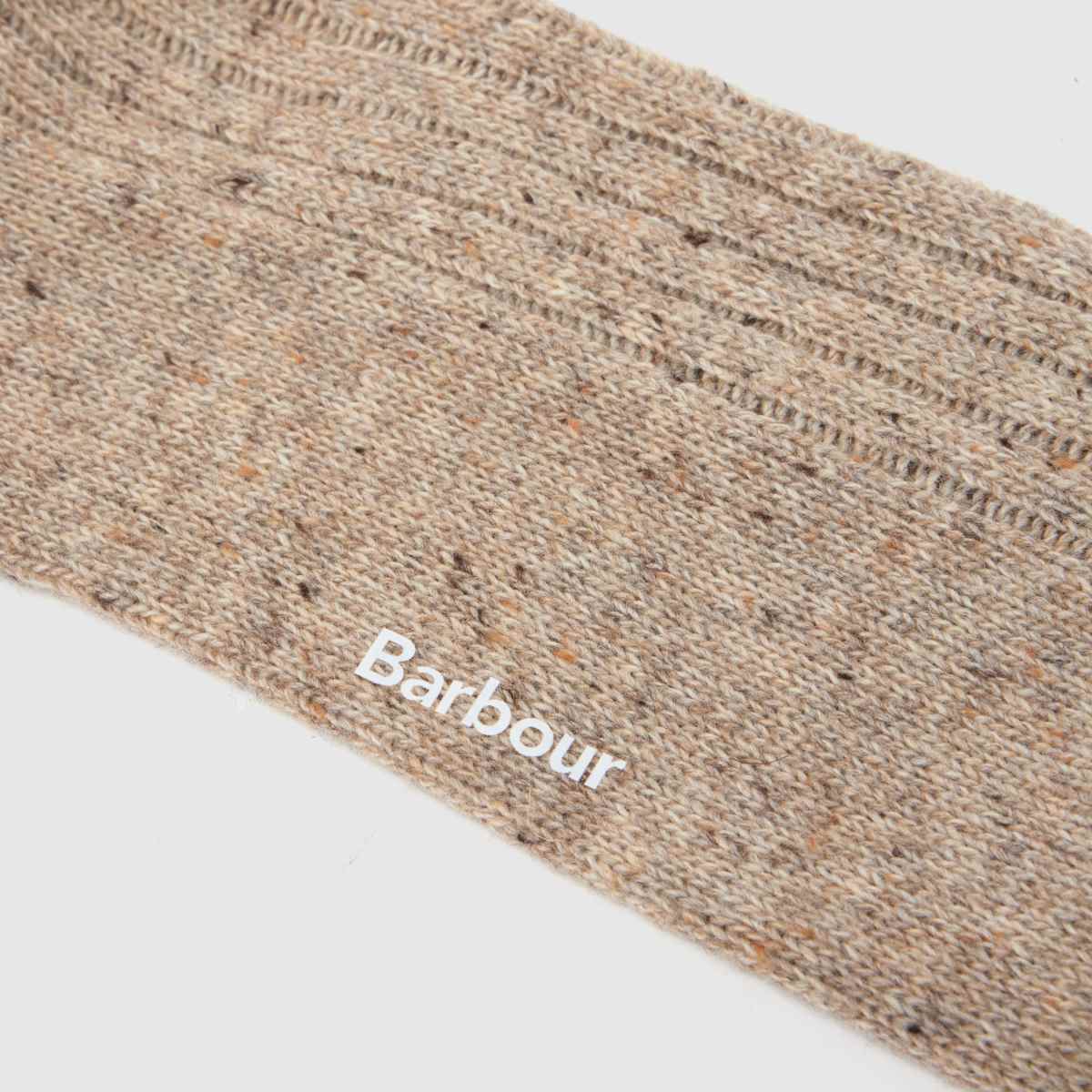 Barbour beige och bruna Houghton-strumpor