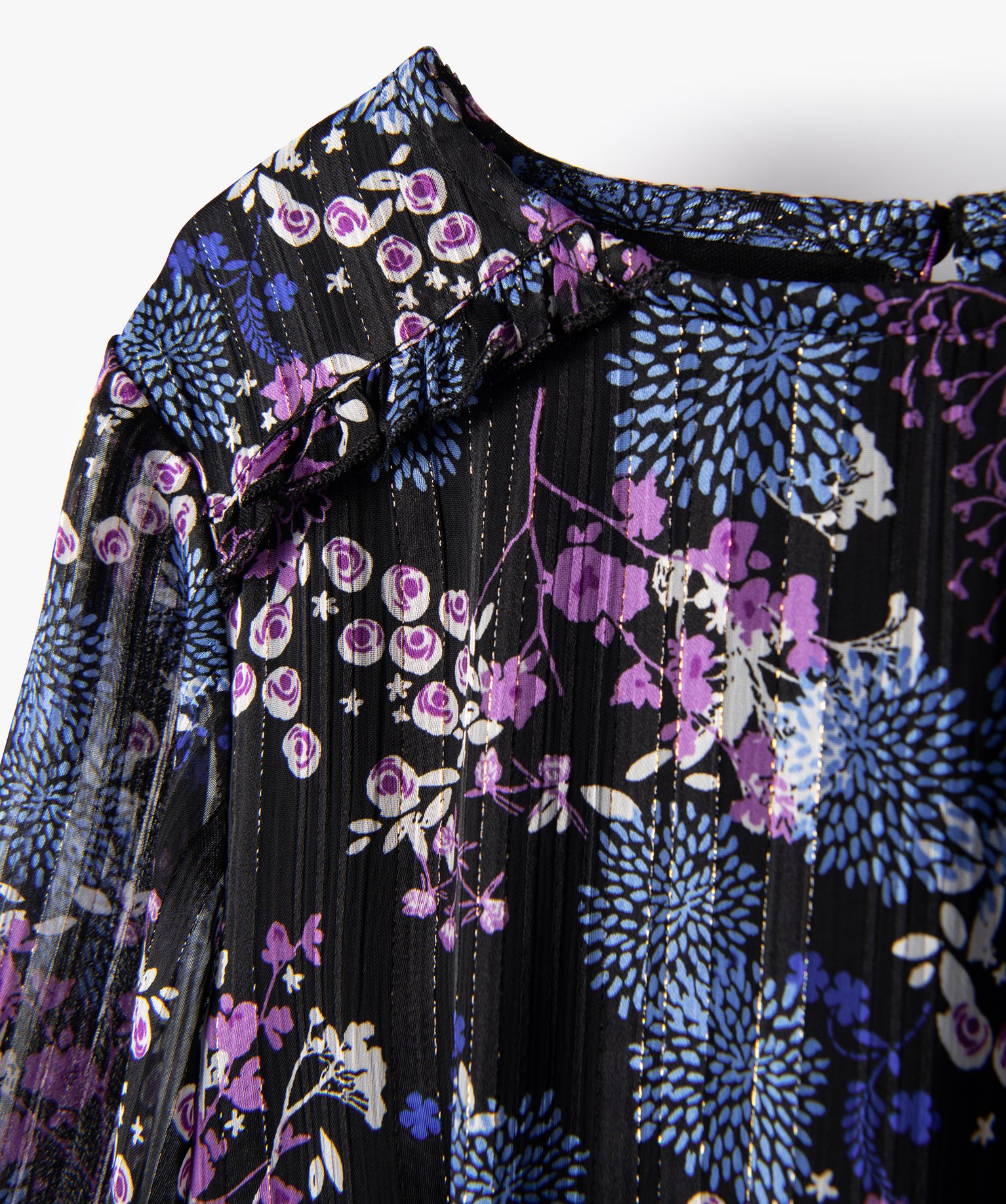 Robe fille à motifs fleuris et rayures pailletées | GEMO