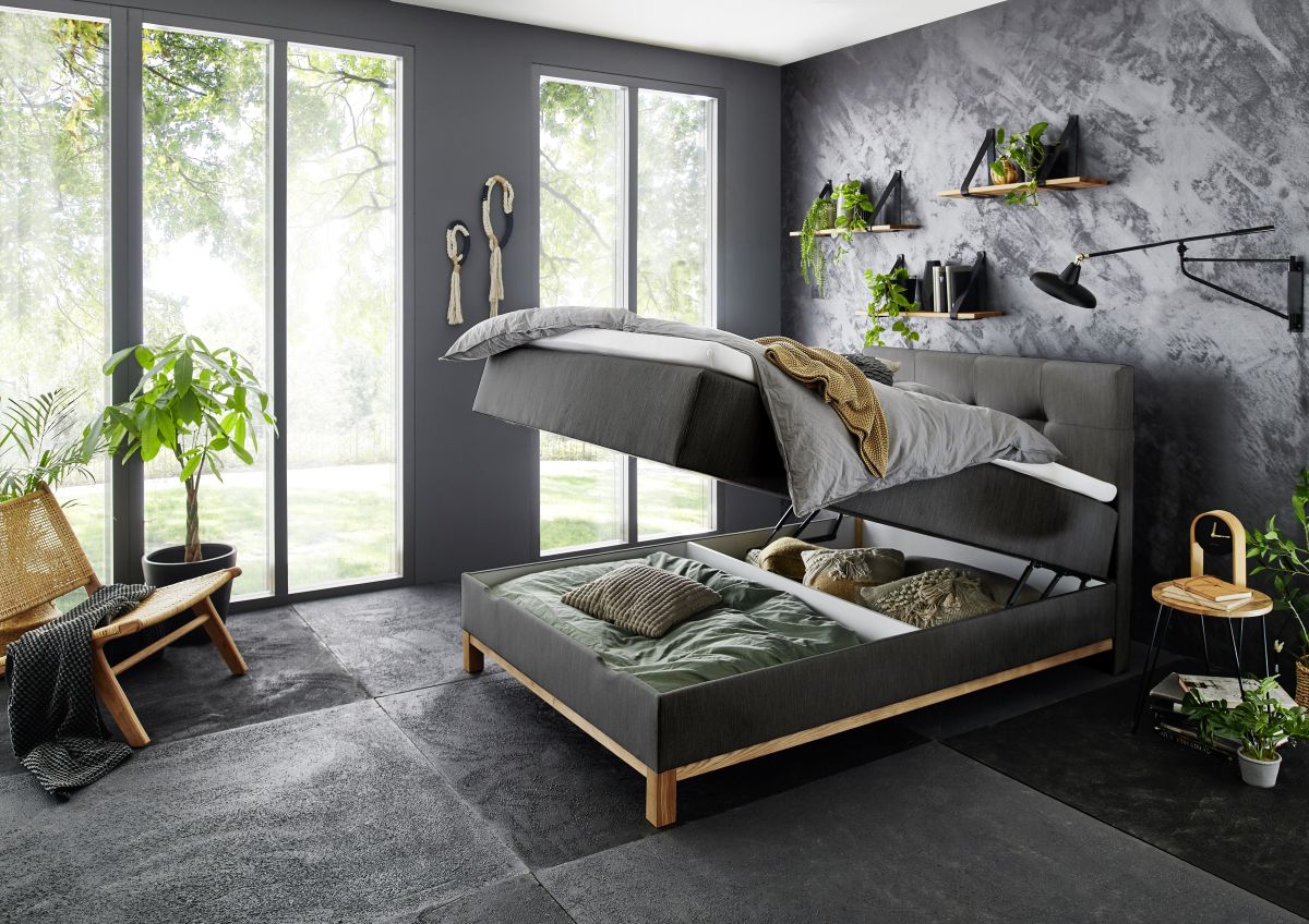 Meise Boxspringbett Catania Anthrazit 120 x 200 cm