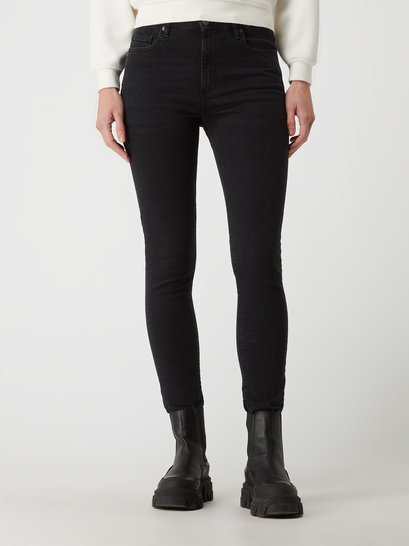 Skinny Fit Jeans mit Stretch-Anteil Modell 'Tilaa' in schwarz