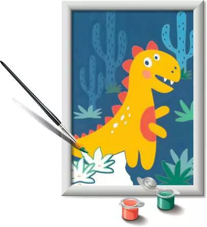 CreArt Frecher Dinosaurier - Malen nach Zahlen für Kinder ab 7 Jahren