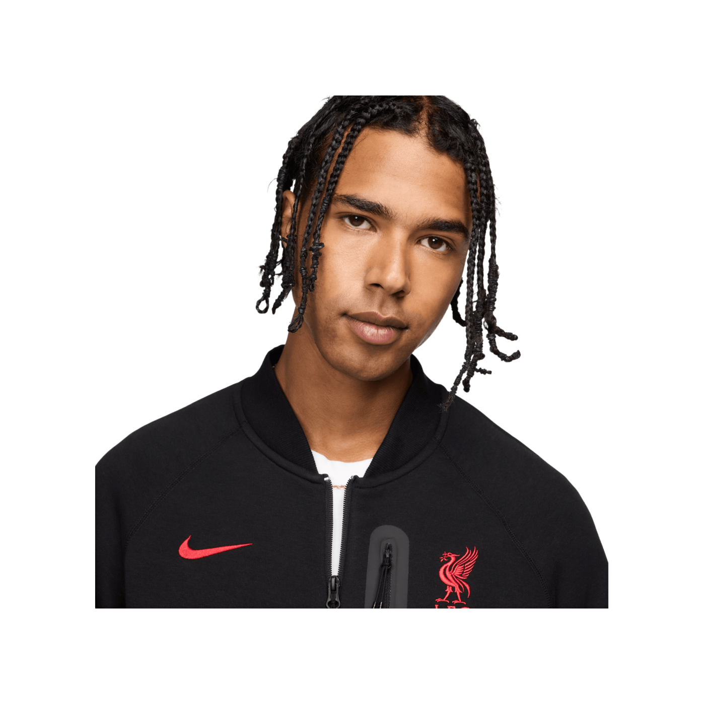 Nike FC Liverpool Tech Fleece Kapuzenjacke Schwarz F010