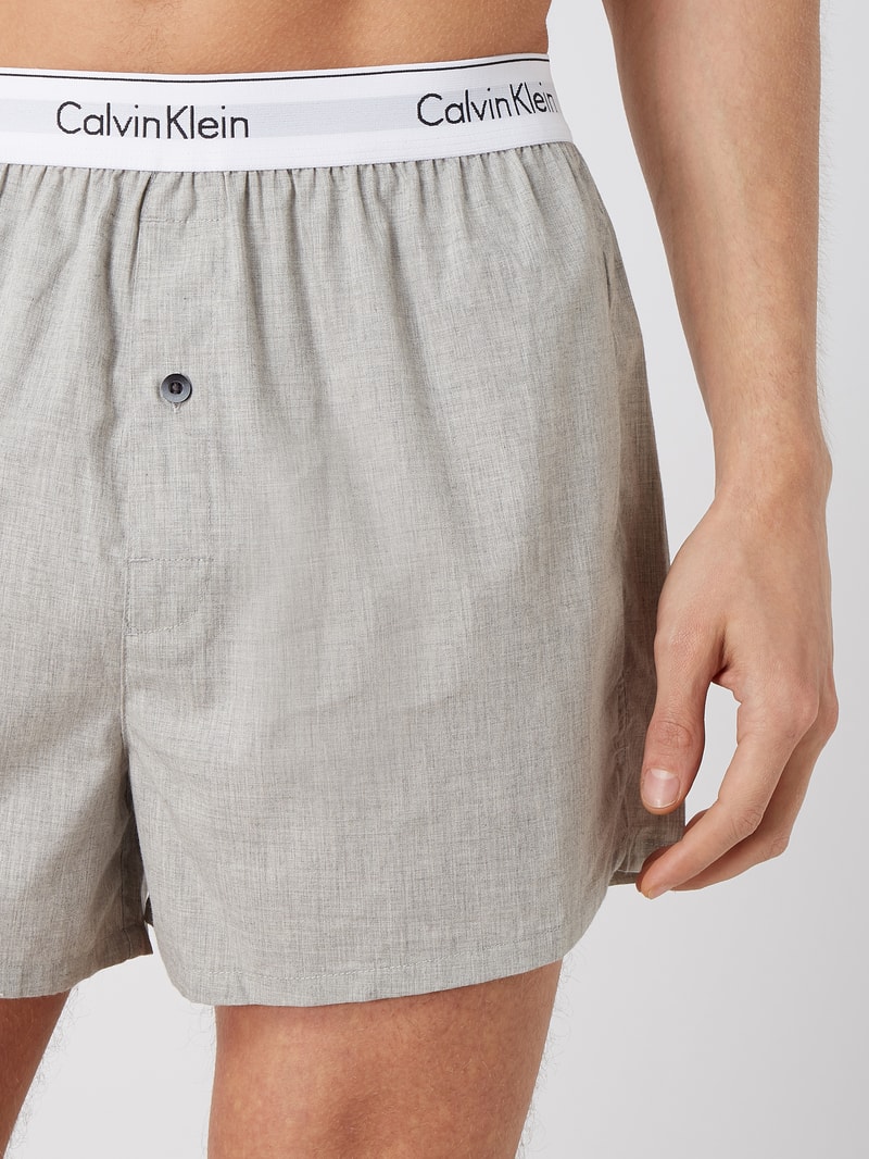 Slim Fit Boxershorts aus Baumwolle im 2er-Pack in schwarz