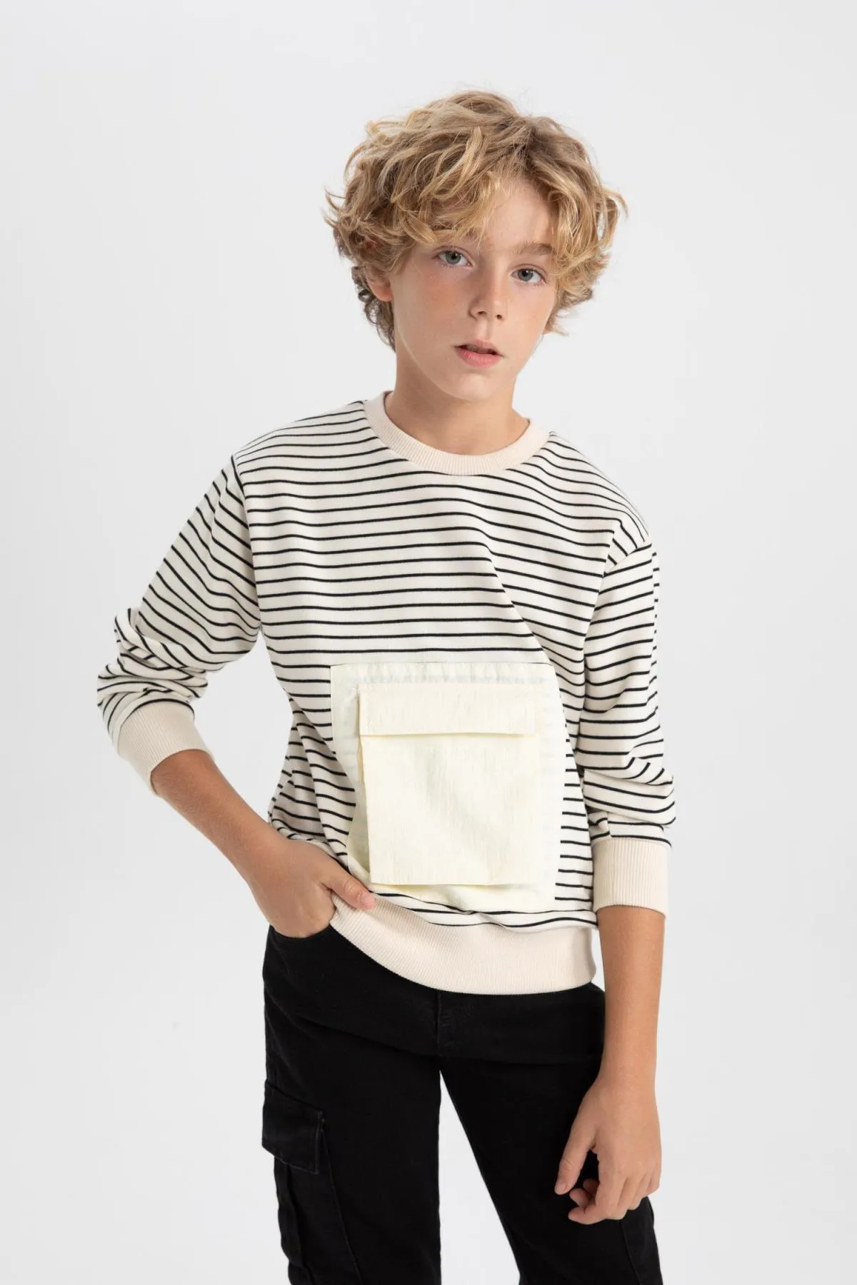 DeFacto  Gestreiftes Rundhals-Sweatshirt für Jungen
