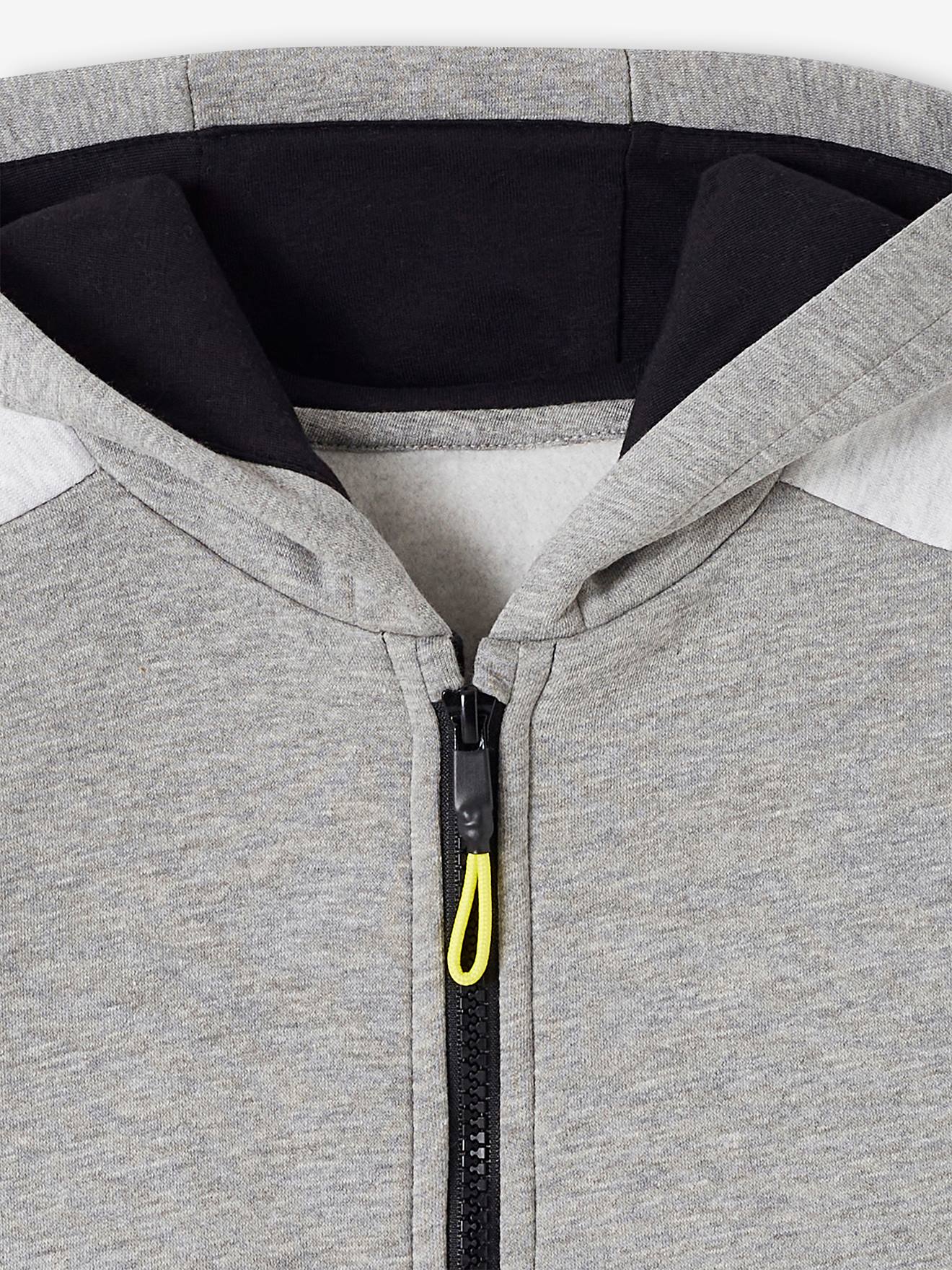 Sweat zippé à capuche effet colorblock sport garçon vert