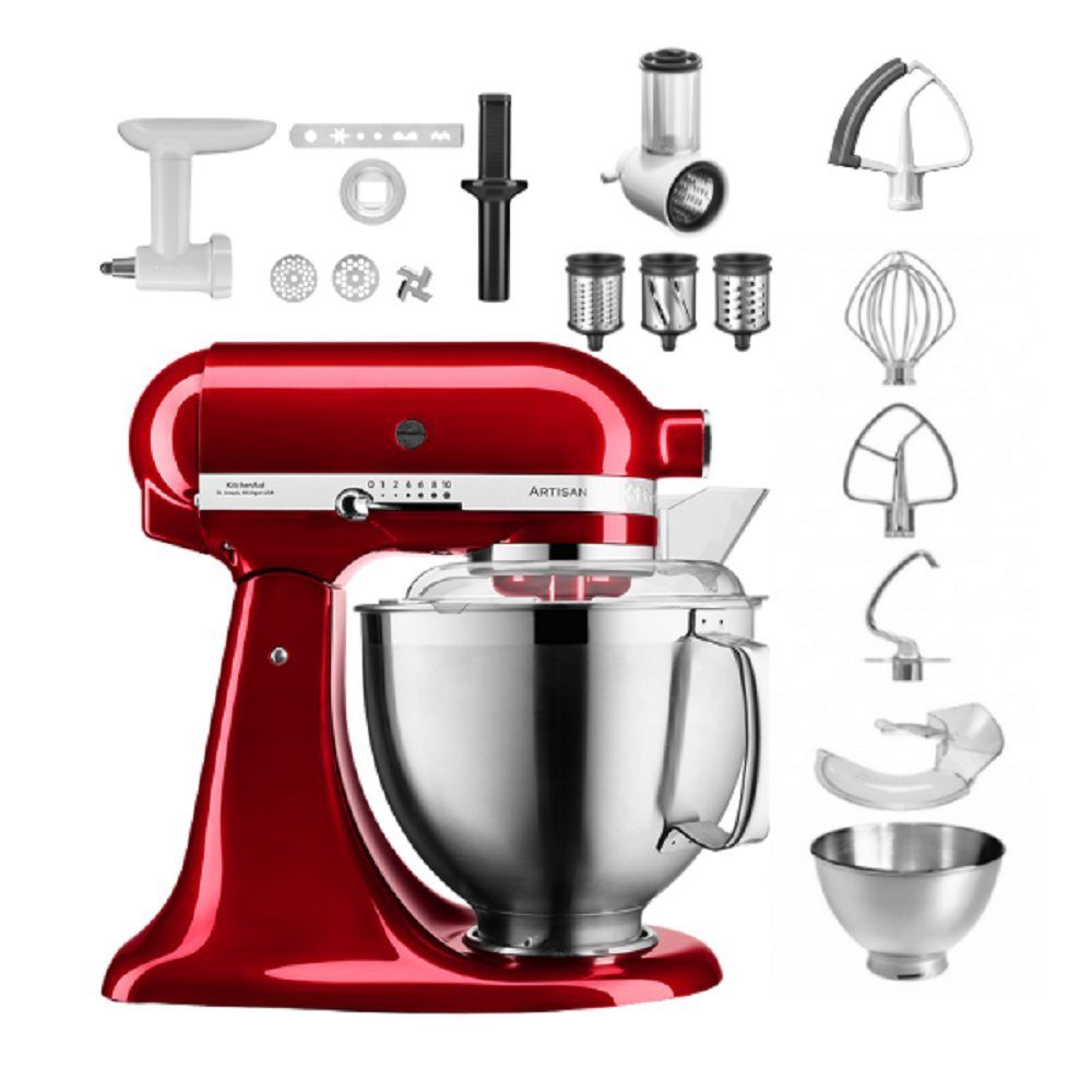 KitchenAid Küchenmaschine KitchenAid 4,8 L 5KSM185 Artisan Küchenmaschine Allrounderset