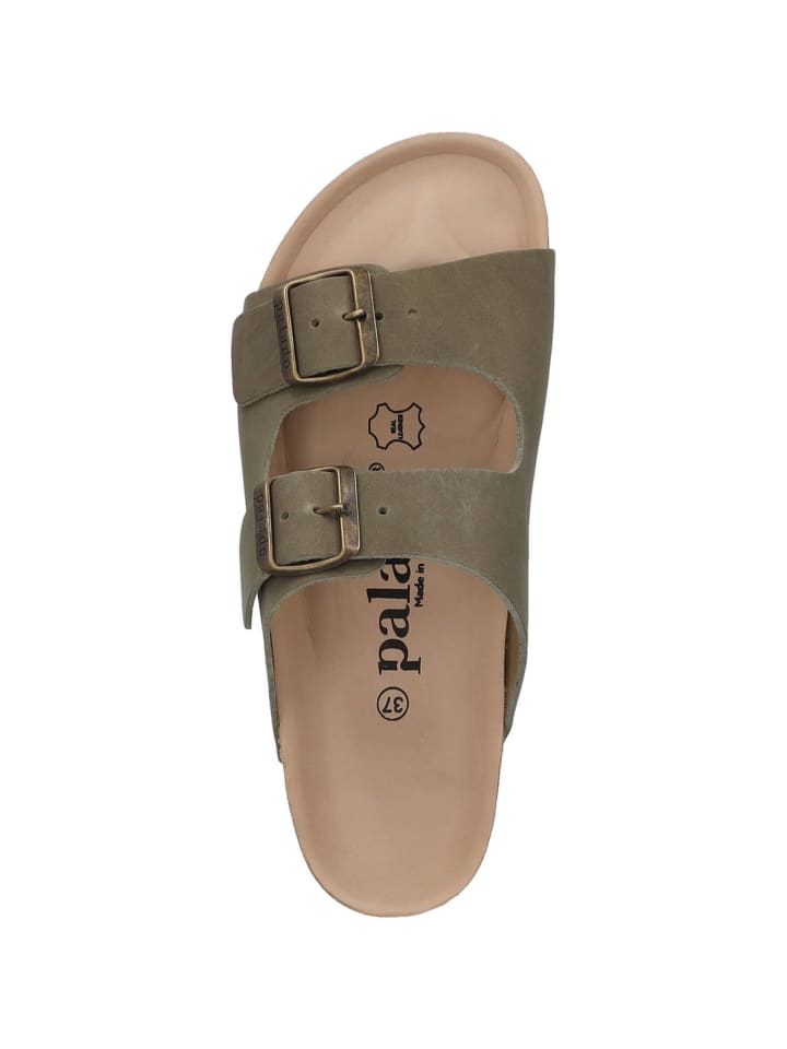 palado Pantoletten in khaki leder günstig kaufen
