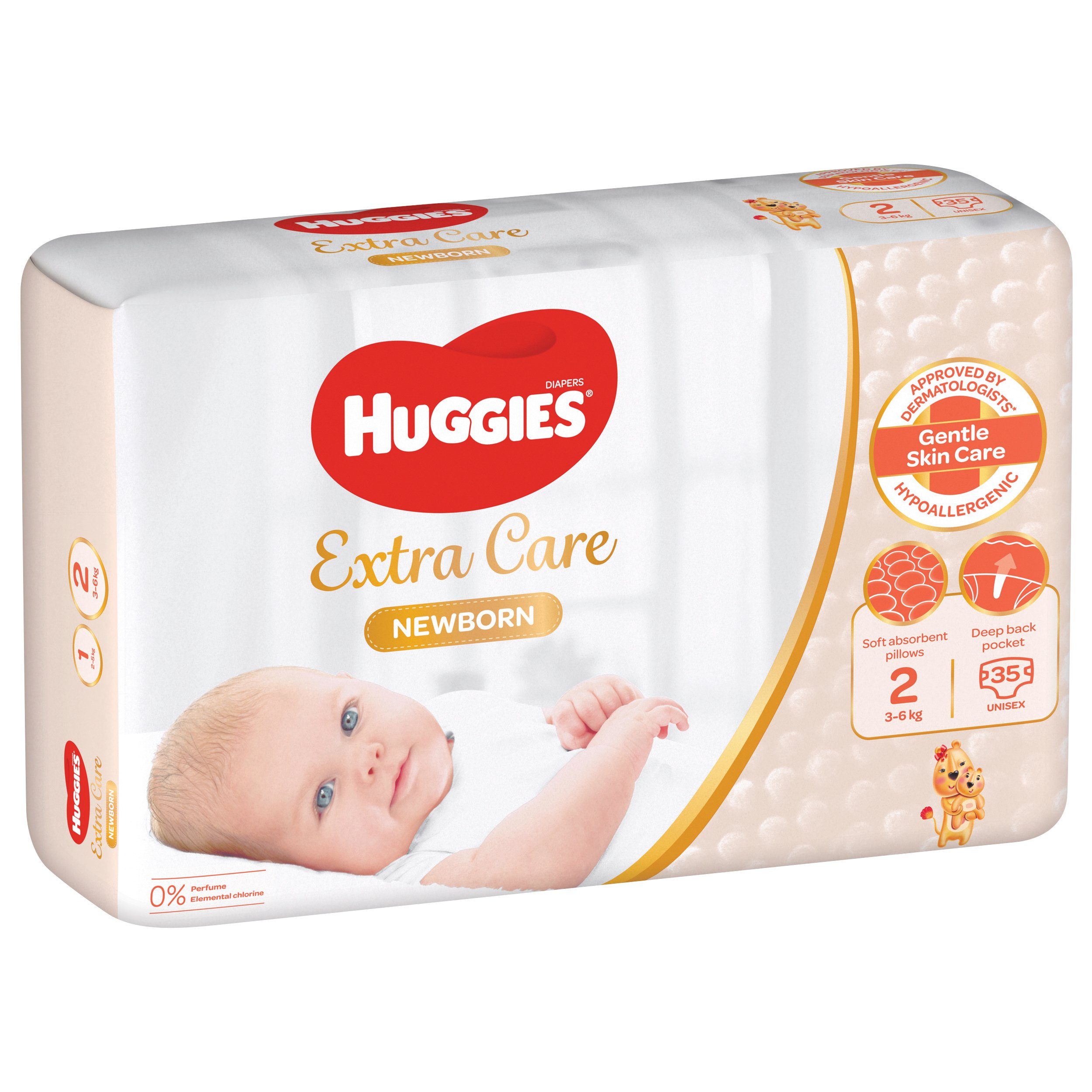 HUGGIES Windeln Newborn Babywindeln für Neugeborene, Größe 2 (3-6 kg), 210 St. Windeln