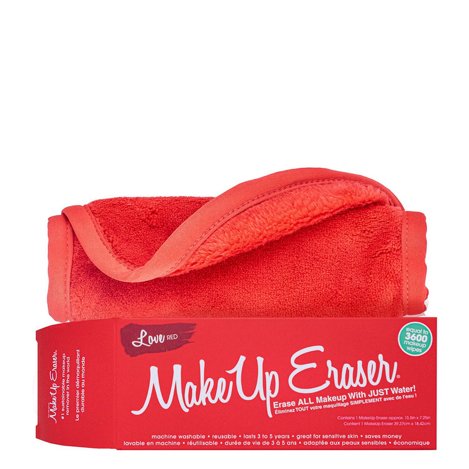 Make Up Eraser Love Red Serviette Démaquillante Réutilisable