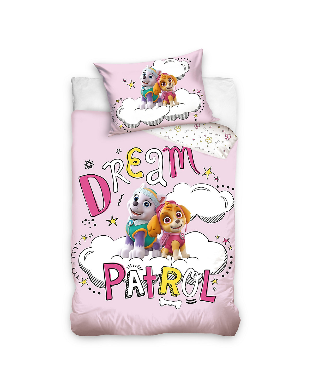 Kinder-Bettwäsche Mädchen Paw Patrol, Renforcé, 100 x 135 cm + 40 x 60 cm